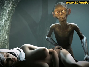 Gollum finds a woman in the forest and fucks her