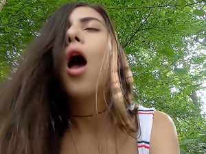 Horny sexy tourist fucked in forest